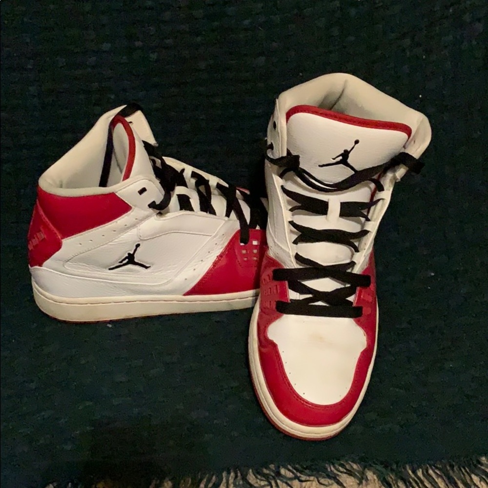 Jordan Men’s Size 13 High Top Sneakers - White/Red